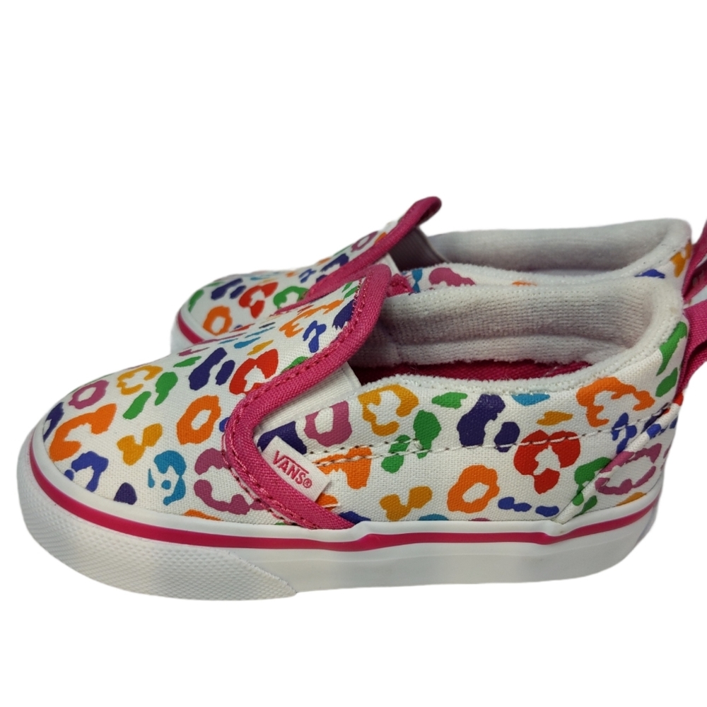 Vans Slip On V Rainbow Leapord Toddler Size 6 - Picture 3 of 7